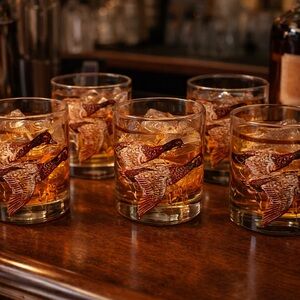 Vintage Georges Briard “Canvasback Duck” Lowball Glasses – Set of 5